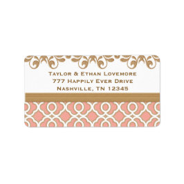 Anpassningsbarna Coral och Guld Returetiketter Adressetikett