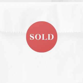 Anpassningsbarna Coral Red Classic Typography Sold Runt Klistermärke