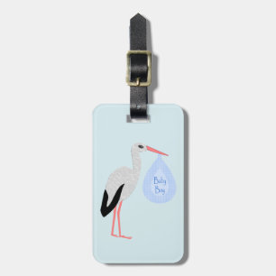 Anpassningsbarna Cute Blue Pojke Stork Bagagebricka