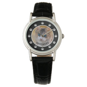 Anpassningsbarna Cute Cat Photo Pet Namn Tass avtr Armbandsur