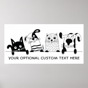 Anpassningsbarna Cute Cats & Hundar poster