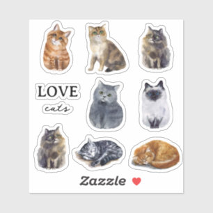 Anpassningsbarna Cute Cats Illustrated Kids Klistermärken