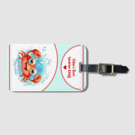 Anpassningsbarna Cute Crab Summer Vacation Girl Gi Bagagebricka