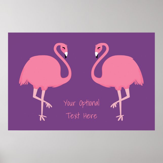 Anpassningsbarna Cute Flamingos poster (Framsidan)
