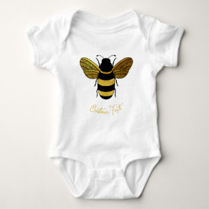 Anpassningsbarna CUTE GULD BLACK BUMBLEBEE BEBE T Shirt