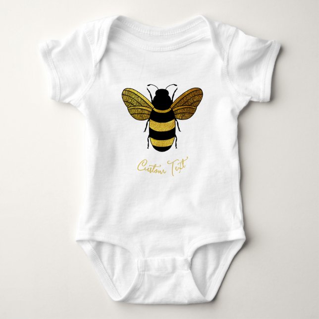 Anpassningsbarna CUTE GULD BLACK BUMBLEBEE BEBE T Shirt (Framsida)