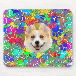 Anpassningsbarna Cute Hund Bild Paw Skriv ut Mönst Musmatta
