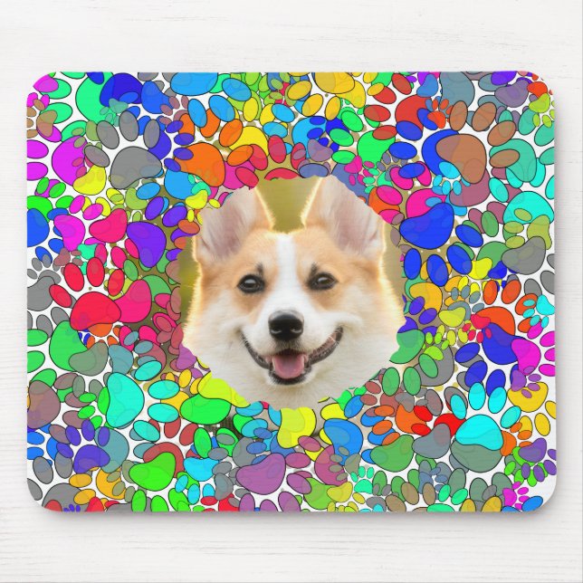 Anpassningsbarna Cute Hund Bild Paw Skriv ut Mönst Musmatta (Framsidan)