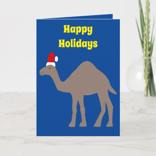 Anpassningsbarna Cute jul Camel Kort (Framsida)