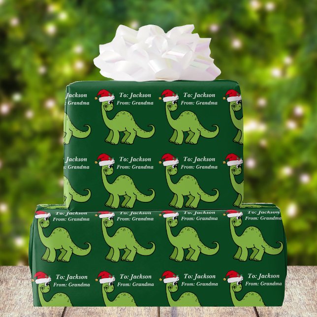 Anpassningsbarna Cute jul Kids Dinosaur Santa Presentpapper (Skapare uppladdad)