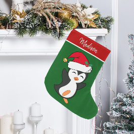 Anpassningsbarna Cute jul Penguin Stor Julstrumpa