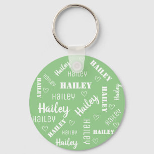 Anpassningsbarna Cute Mint Grönt Ord Art Cloud Hea Nyckelring