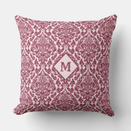 Anpassningsbarna Damask Pattern monogram dekorativ Kudde