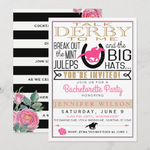 Anpassningsbarna Derby Bachelorette Black/Guld/Ros Inbjudningar
