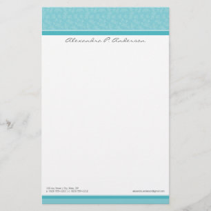 Anpassningsbarna Designer Aqua Stationery för Ele Brevpapper