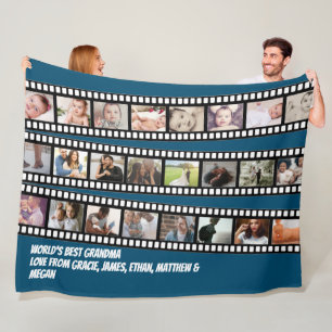 Anpassningsbarna DIY Personlig för fotokollage-fil Fleecefilt