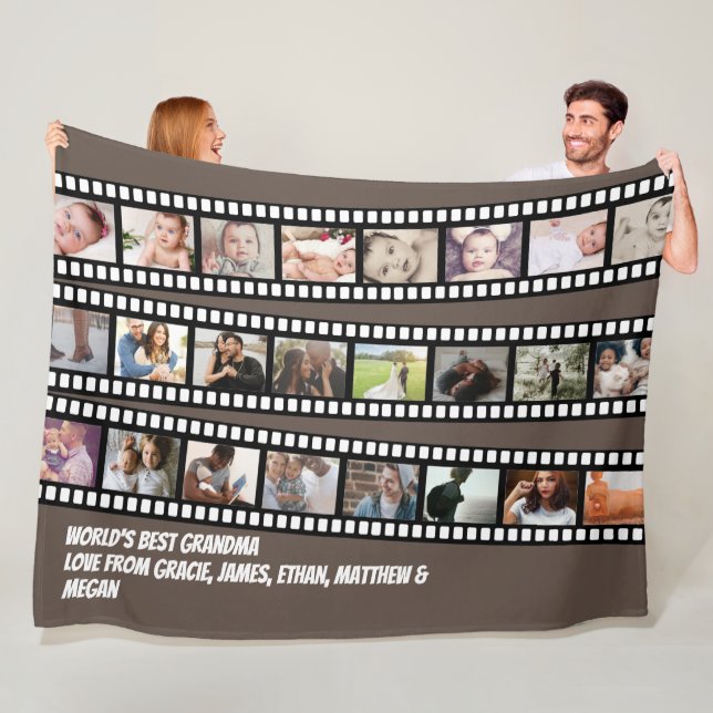 Anpassningsbarna DIY Personlig för fotokollage-fil Fleecefilt (På plats)
