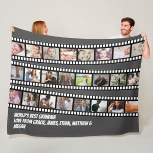 Anpassningsbarna DIY Personlig för fotokollage-fil Fleecefilt
