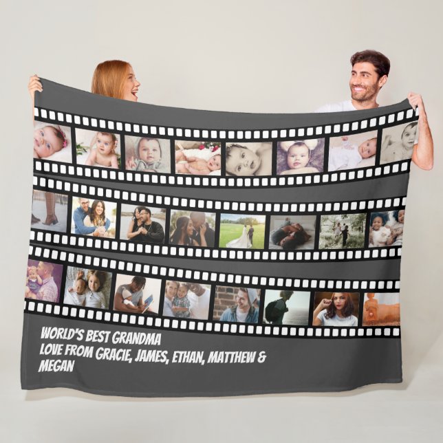 Anpassningsbarna DIY Personlig för fotokollage-fil Fleecefilt (På plats)