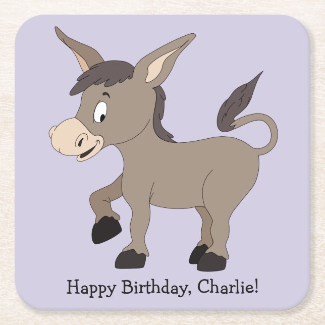 Anpassningsbarna Donkey illustration underlägg pap Papper Kvadrat (Framsidan)