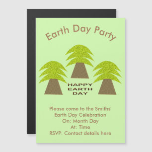 Anpassningsbarna Earth Day Träd Magnetisk Inbjudningskort