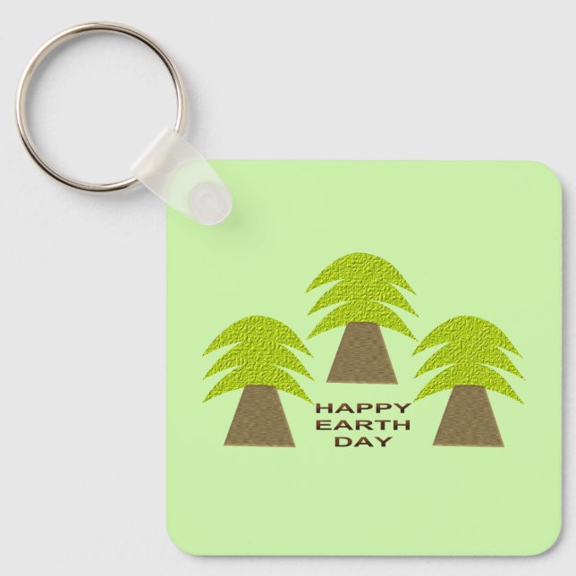Anpassningsbarna Earth Day Träd Nyckelring (Framsida)