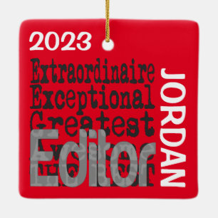 Anpassningsbarna Editor Extraordinaire Julgransprydnad Keramik