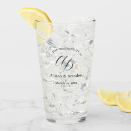 Anpassningsbarna Elegant bröllop Monogram-skript Glaskopp