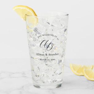 Anpassningsbarna Elegant bröllop Monogram-skript Glaskopp