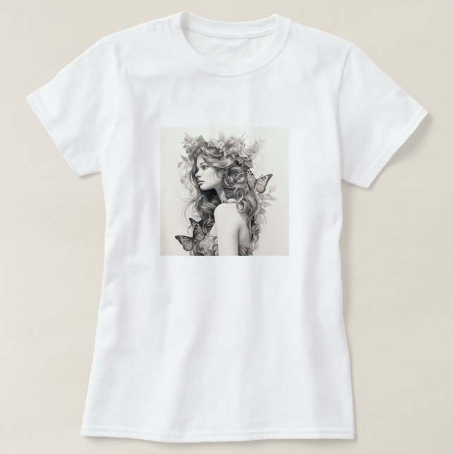 Anpassningsbarna elegant Lägg till din egen fotogå T Shirt (Design framsida)