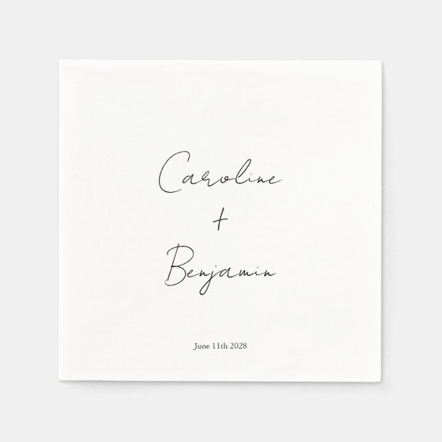 Anpassningsbarna elegant Minimalist White Script B Pappersservett (Framsidan)