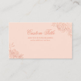 Anpassningsbarna elegant Rosa ros Guld Sketch Blom Tilläggskort