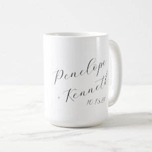 Anpassningsbarna elegant Script Calligraphy White Kaffemugg