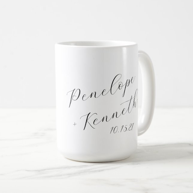 Anpassningsbarna elegant Script Calligraphy White  Kaffemugg (Framsida höger)