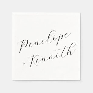 Anpassningsbarna elegant Script Calligraphy White Pappersservett