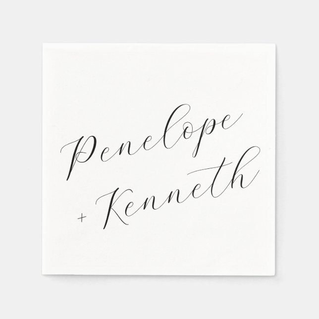 Anpassningsbarna elegant Script Calligraphy White  Pappersservett (Framsidan)