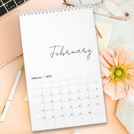Anpassningsbarna Enkel, minimalistisk skriptskrivn Kalender