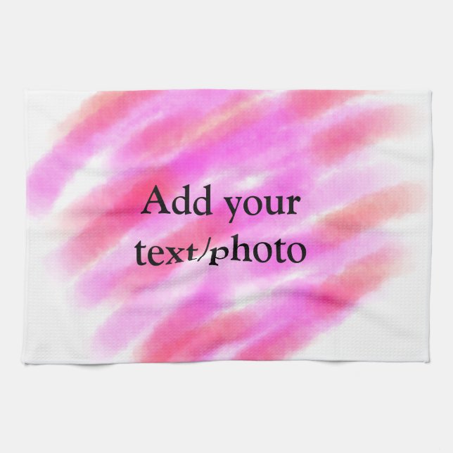 Anpassningsbarna Enkel rosa röd vattenfärg lägger  Kökshandduk (Horisontell)