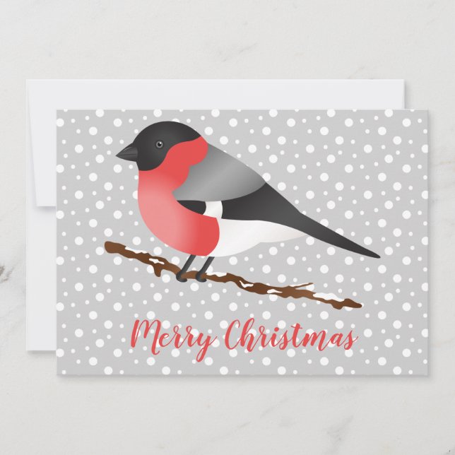 Anpassningsbarna Eurasian Bullfinch Bird God jul Julkort (Framsida)