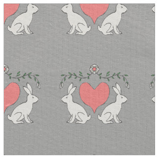 Anpassningsbarna Fabric Skriv ut kärlek Bunny & He Tyg