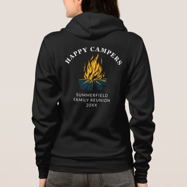 Anpassningsbarna Family Camping Lycklig Campers Va T Shirt (Baksida)