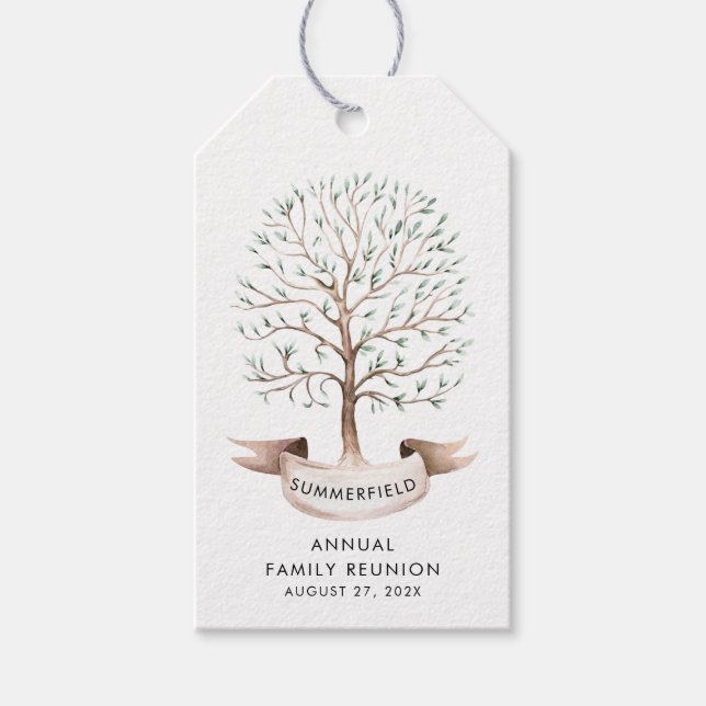 Anpassningsbarna Family Reunion Genealogy Träd Cou Presentetikett (Framsidan)