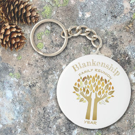 Anpassningsbarna Family Reunion Händer Up Träd Löv Nyckelring