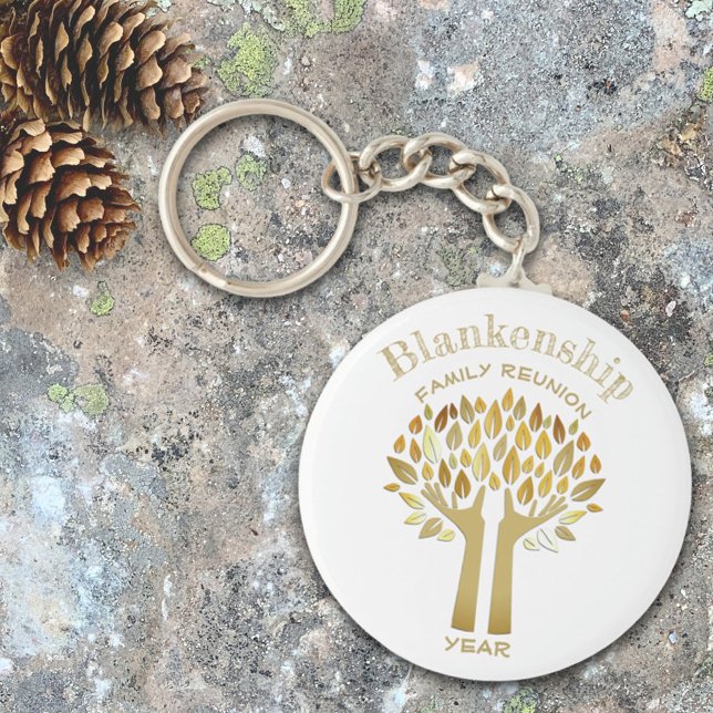 Anpassningsbarna Family Reunion Händer Up Träd Löv Nyckelring (Skapare uppladdad)