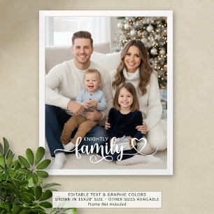 Anpassningsbarna Family Script Photo Heart Namn Fototryck