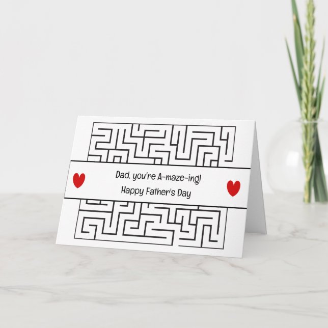 Anpassningsbarna Fantastisk Funny Maze Theme Fars  Kort (Framsida)