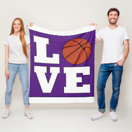 Anpassningsbarna Färg Sports för KÄRLEK Basketball Fleecefilt