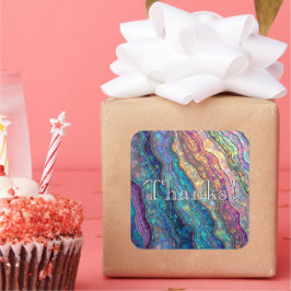 Anpassningsbarna Färgfläckig Abalone Ripples Fyrkantigt Klistermärke