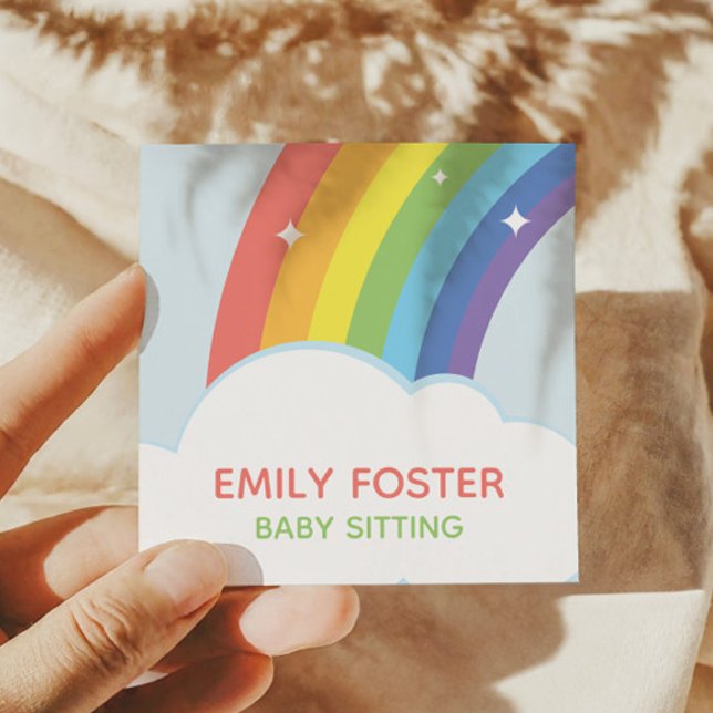 Anpassningsbarna Färgfläckiga regnbågskluster Fyrkantigt Visitkort (Skapare uppladdad)