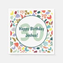 Anpassningsbarna Färgfull 30års födelsedag Pappersservett